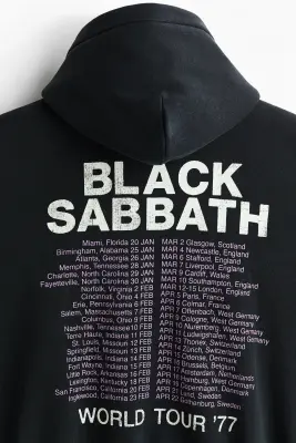 Veste imprimée Oversized Fit avec capuche et zip - Gris anthracite/Black Sabbath — photo 5