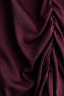 Robe asymétrique à effet drapé - Prune — photo 4