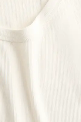 Débardeur en viscose côtelée - Crème — photo 4
