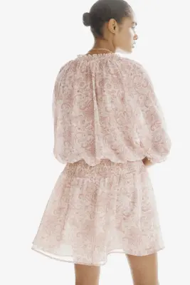 Robe tunique oversize - Rose clair/motif cachemire — photo 3