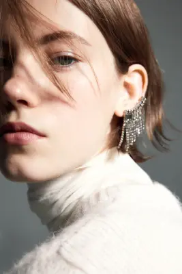 Gilet en maille avec nœud - Crème — photo 3
