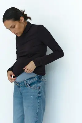 MAMA Slim Mom Ankle Jeans - Bleu denim — photo 4
