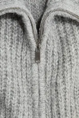 Gilet zippé - Gris clair chiné — photo 5