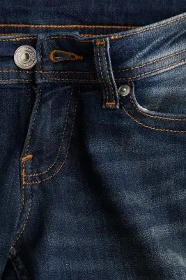 Flared Leg Ultra Low Waist Jeans - Bleu denim foncé — photo 5