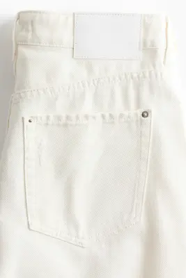Barrel Leg Low Waist Ankle Jeans - Crème — photo 5