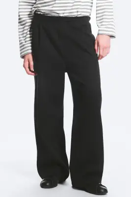 Pantalon jogger plissé - Noir — photo 2