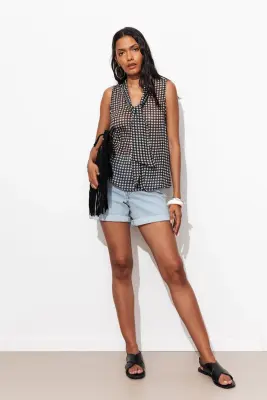 Blouse lavallière sans manches — photo 3