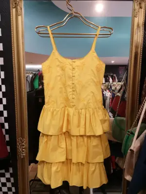 Robe courte jaune à volants — photo 1