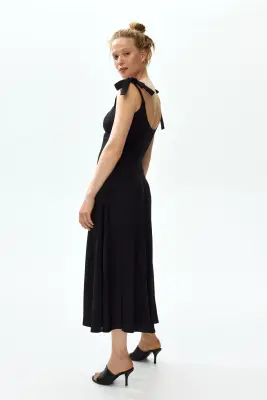 MAMA Robe d'allaitement avec bretelles à nouer - Noir — photo 3