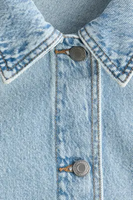 Denim shacket - Bleu denim clair — photo 5