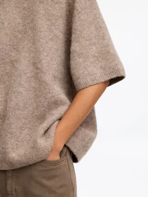 Pull en mélange de laine et d'alpaga - Taupe clair — photo 4