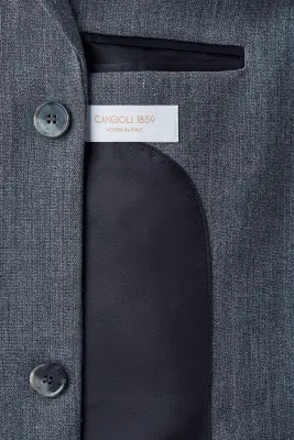 Veste à fermeture droite en laine mélangée - Gris foncé — photo 3