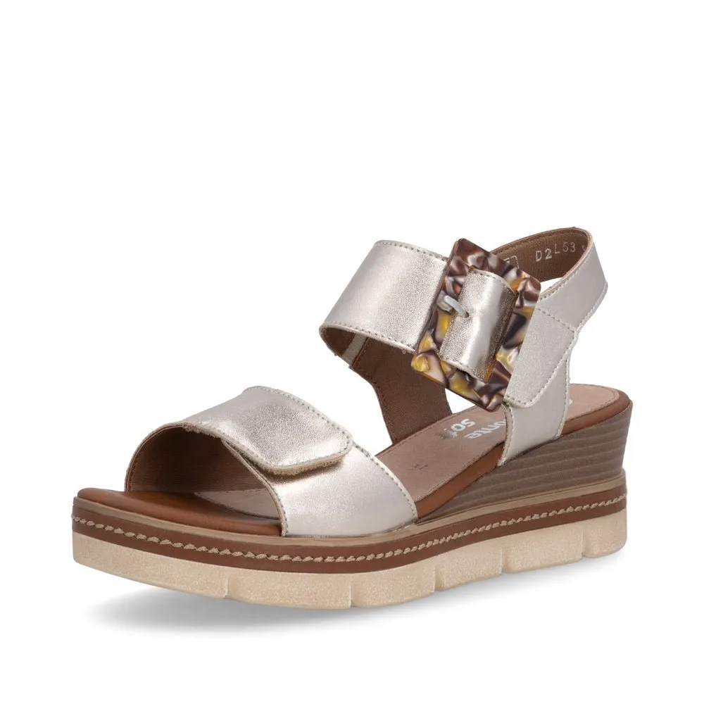 Sandales Remonte D2L53-90 Marron - Velcro Boucle Grande Pointure Femme