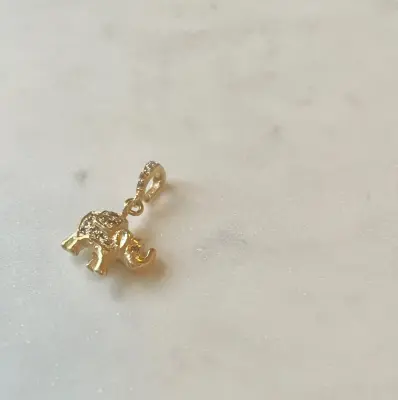 Nouveau ! ROOM SERVICE JEWELRY Charm Baby Elephant Diamants — photo 2