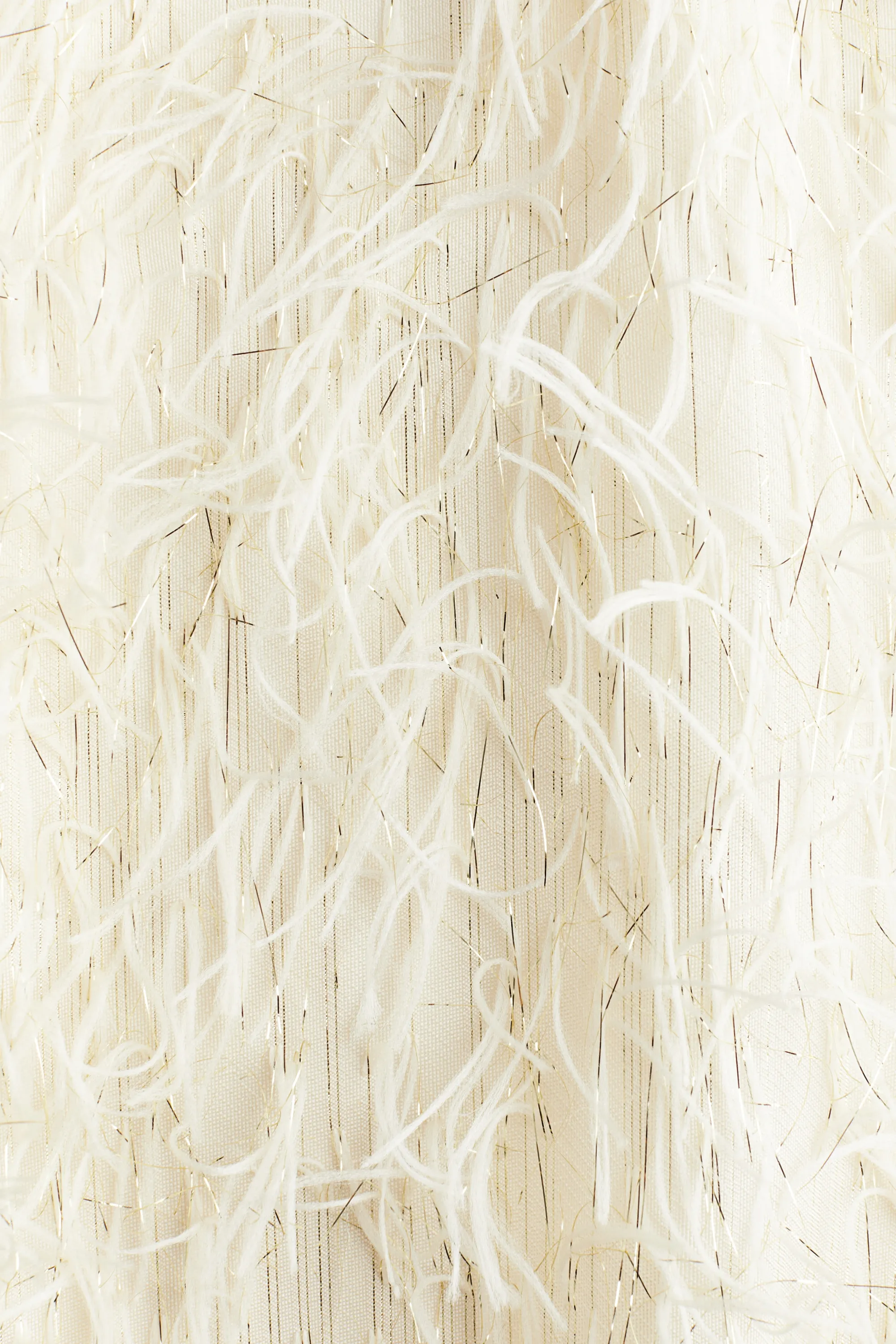 Robe à franges scintillantes - Crème