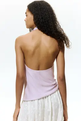 Top dos nu en maille fine - Lilas — photo 3