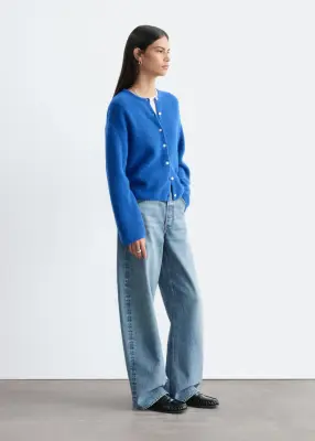Cardigan en maille d’alpaga mélangé - Bleu vif — photo 4