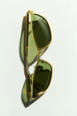 Fines lunettes de soleil cat-eye - Doré — photo 1