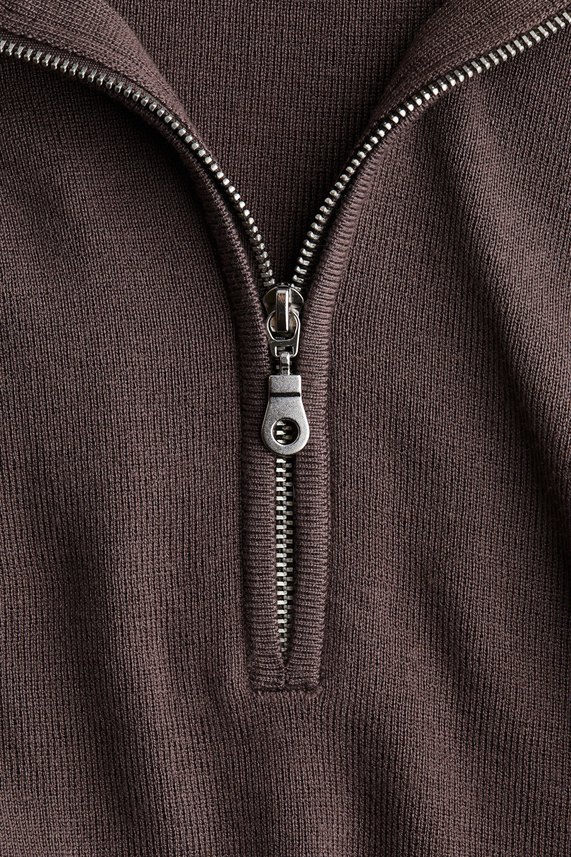 Pull oversize avec col zippé - Taupe