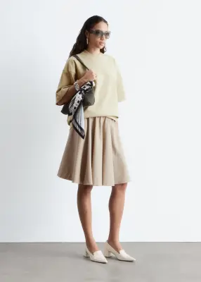 T-shirt oversize en coton - Jaune pâle — photo 3