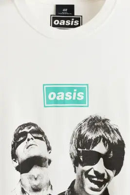 T-shirt imprimé Relaxed Fit - Crème/Oasis — photo 4