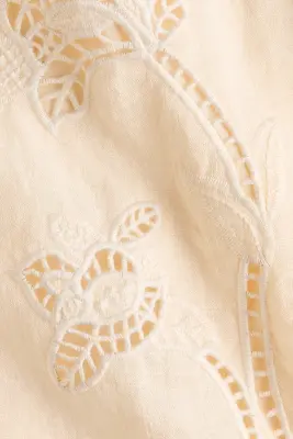 Chemise avec broderie anglaise - Jaune clair — photo 2