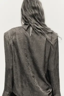 Blouse à épaulettes - Brun rouille — photo 2