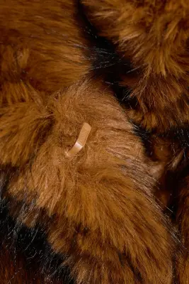 Veste en fausse fourrure coupe décontractée - Brun Rouille — photo 3