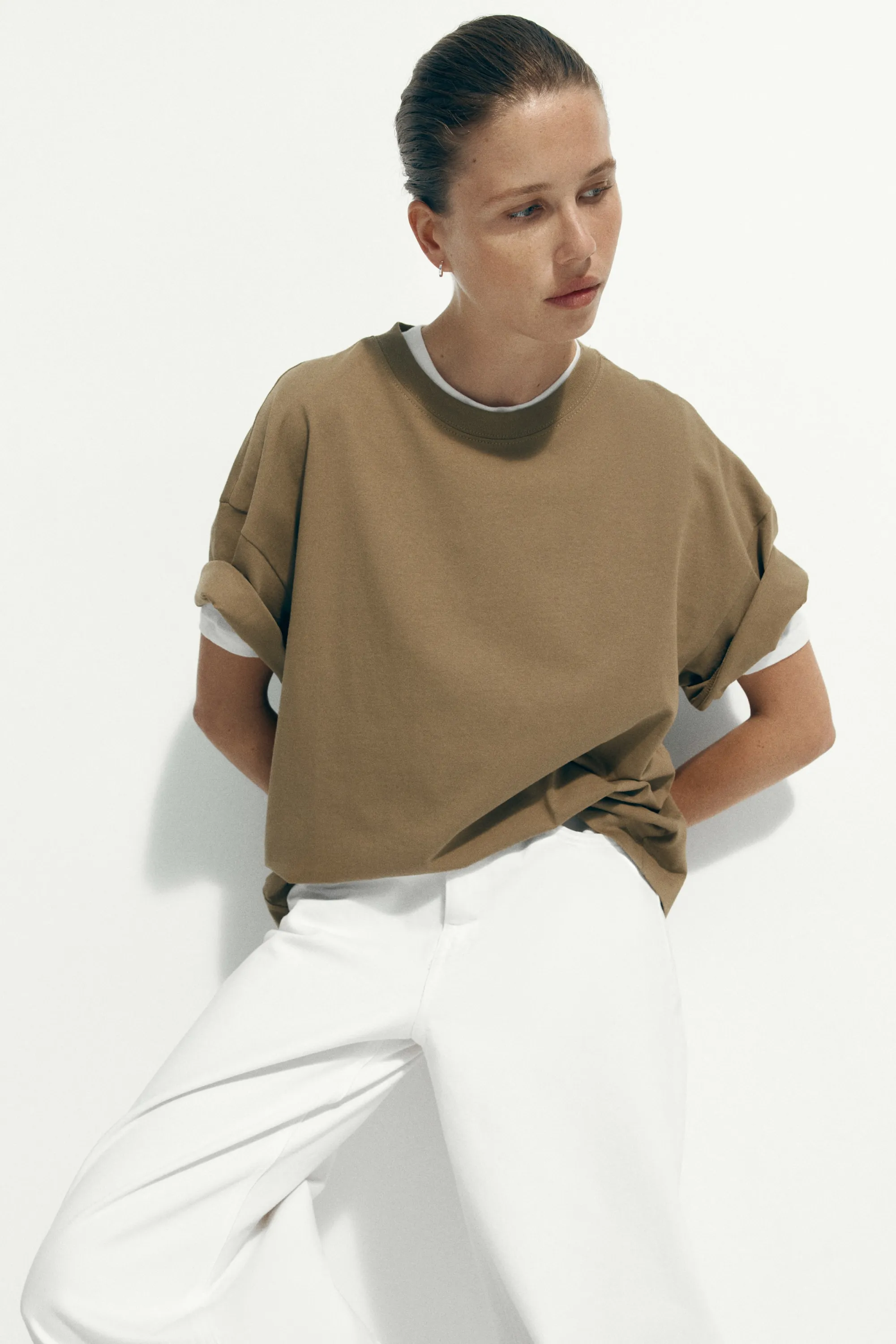T-shirt oversize - Vert kaki