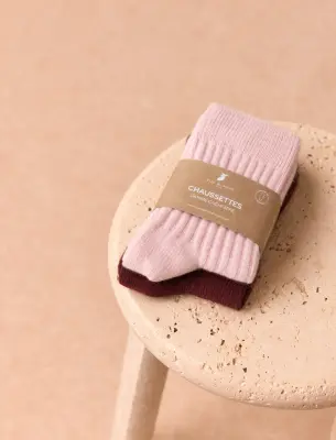 Pack chaussettes cachemire - Rose — photo 1