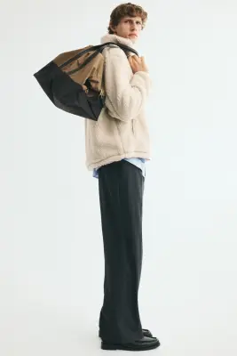 Veste zippée en tissu Teddy bear - Beige clair — photo 2