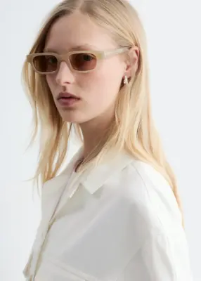 Lunettes de soleil à monture étroite - Jaune — photo 1