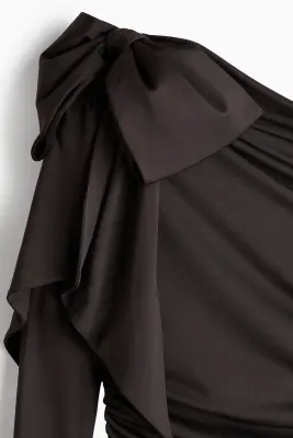 Robe moulante avec nœud - Marron foncé — photo 4