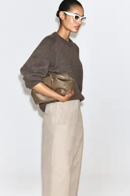 PANTALON BARREL EN VELOURS CÔTELÉ - SABLE — photo 4