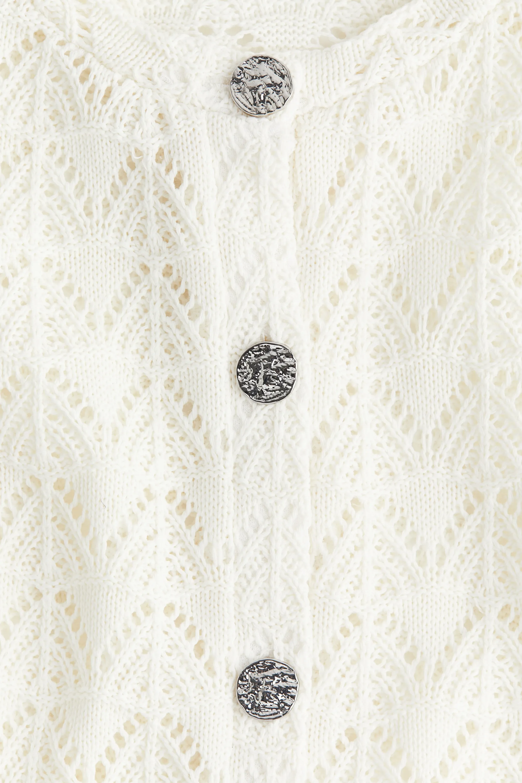 Gilet en maille pointelle - Cream