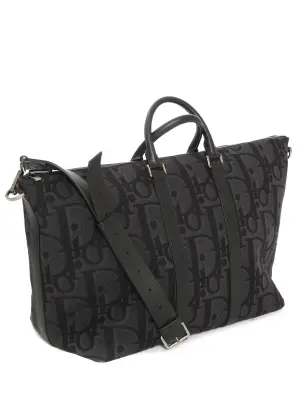 Sac Weekender 40 Toile jacquard Dior Oblique bleu marine et noir avec anse bandoulière Prix boutique 2800€ — photo 3