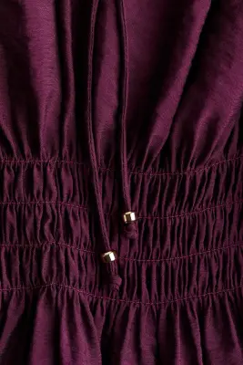 Blouse smockée - Violet foncé — photo 4