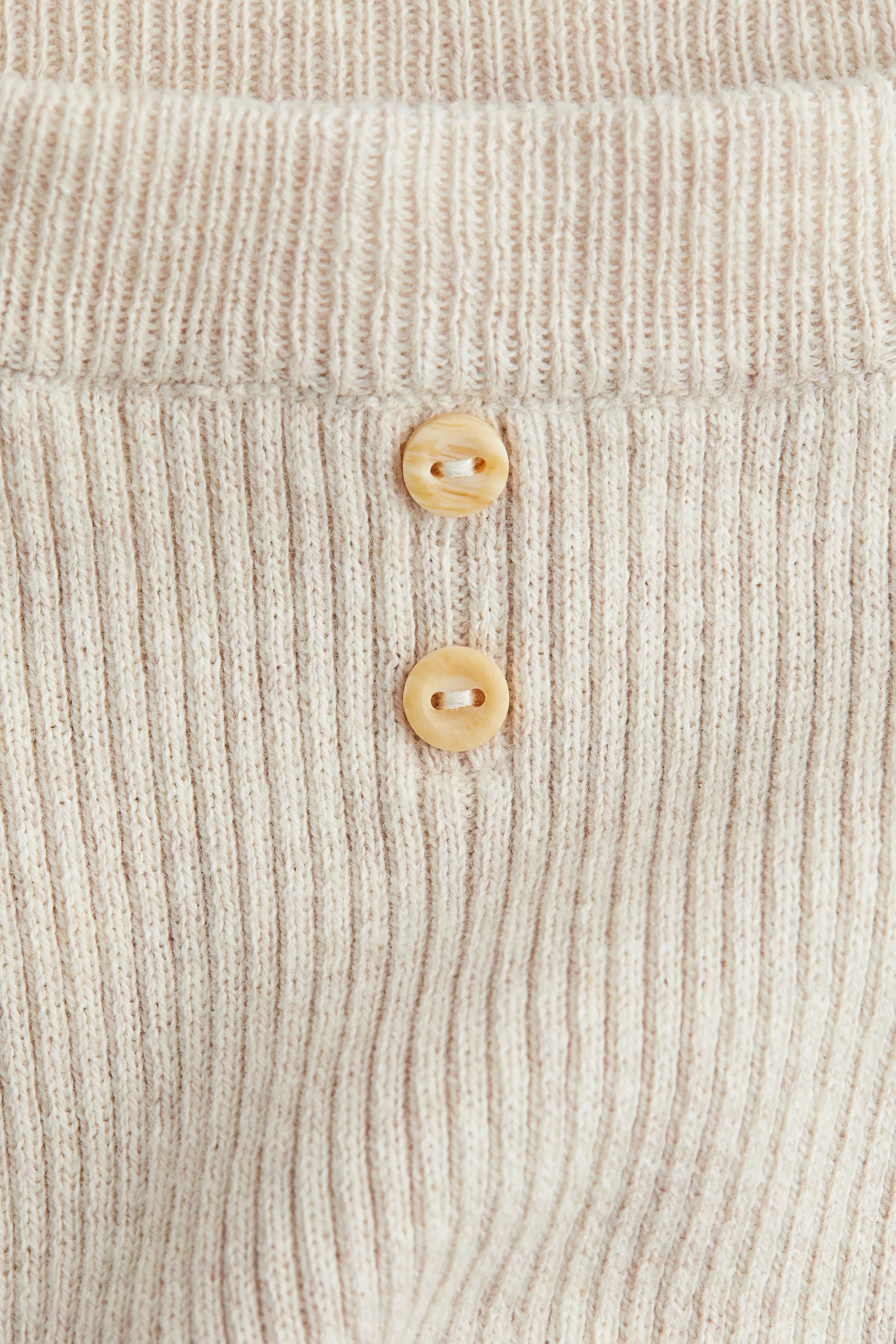 Pantalon en maille côtelée - Beige clair
