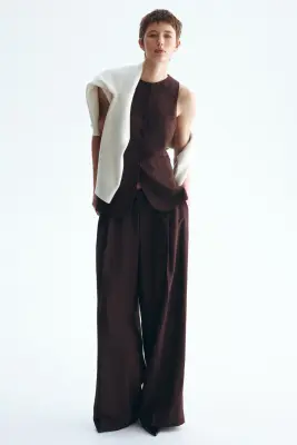 Long gilet sans manches - Marron foncé — photo 1
