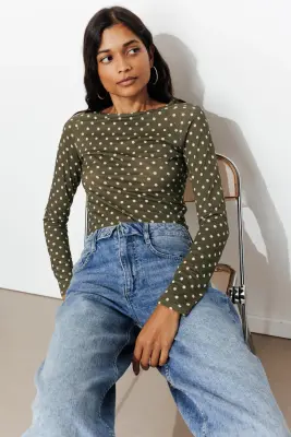 T-shirt manches longues à pois — photo 2