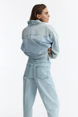 Barrel High Ankle Jeans - Bleu denim pâle — photo 3