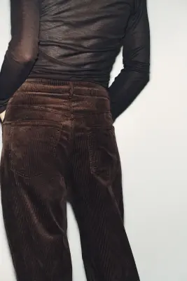 Pantalon barrel en velours de coton côtelé - Marron foncé — photo 3
