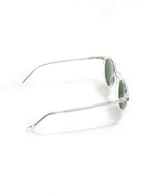 Lunettes de soleil HERI monture biseau crystal verres minéraux verts NEUVES Prix boutique 350€ — photo 4