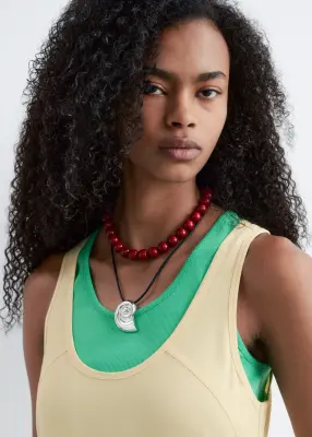 Robe midi à encolure dégagée - Jaune clair — photo 2