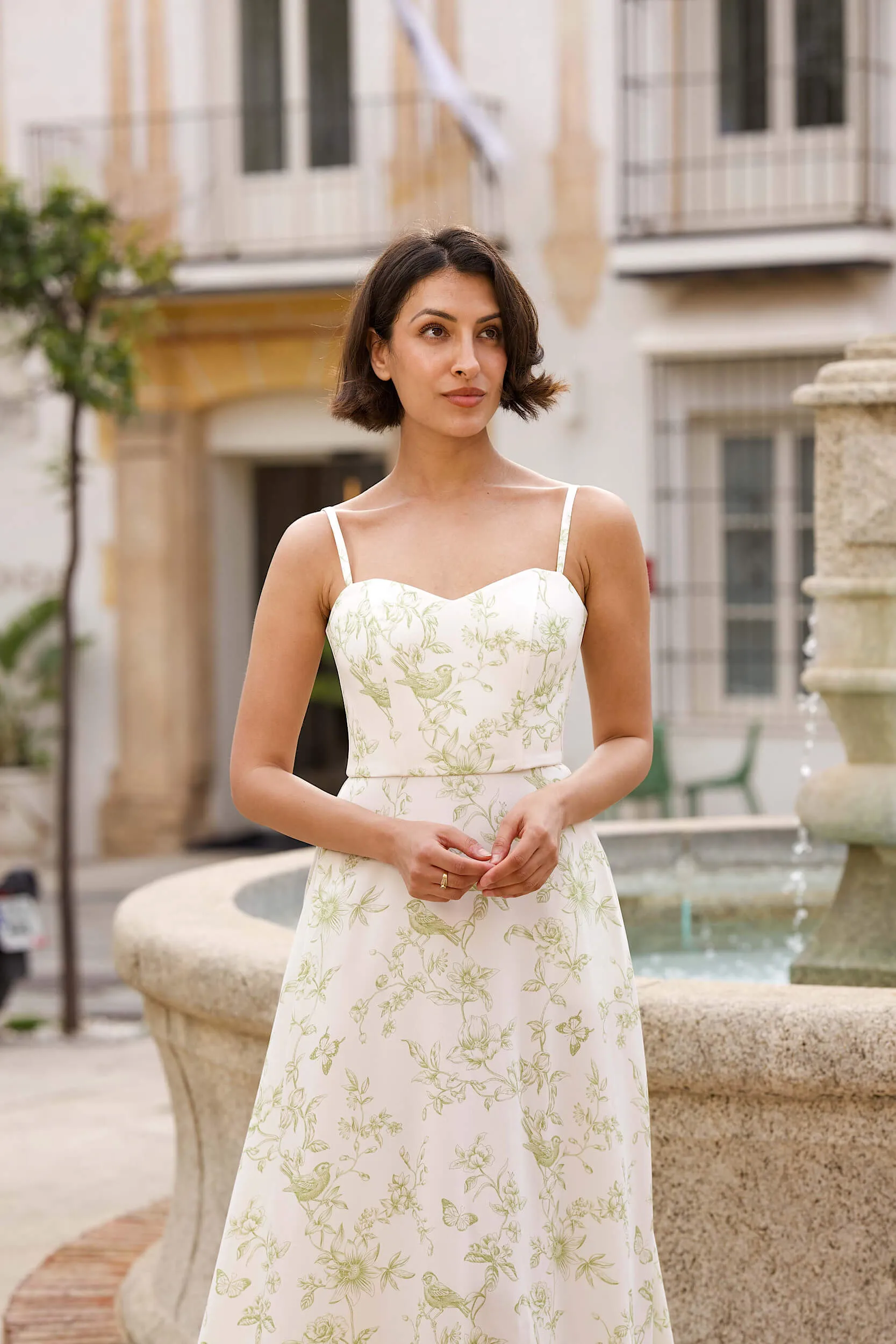 Barbie Corset Dress - Olive Toile de Jouy