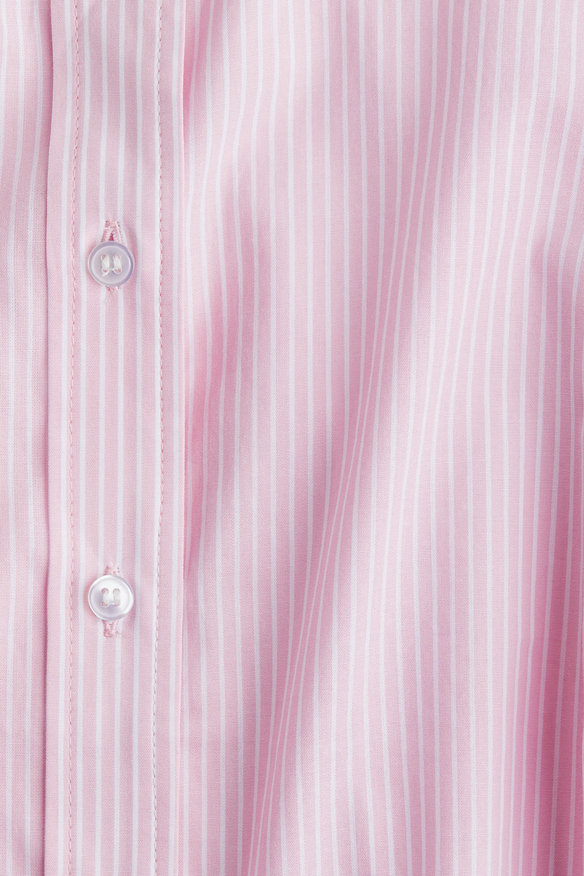 Blouse à col volanté - Rose clair/rayé