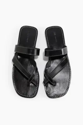 Sandales en cuir - Noir — photo 2