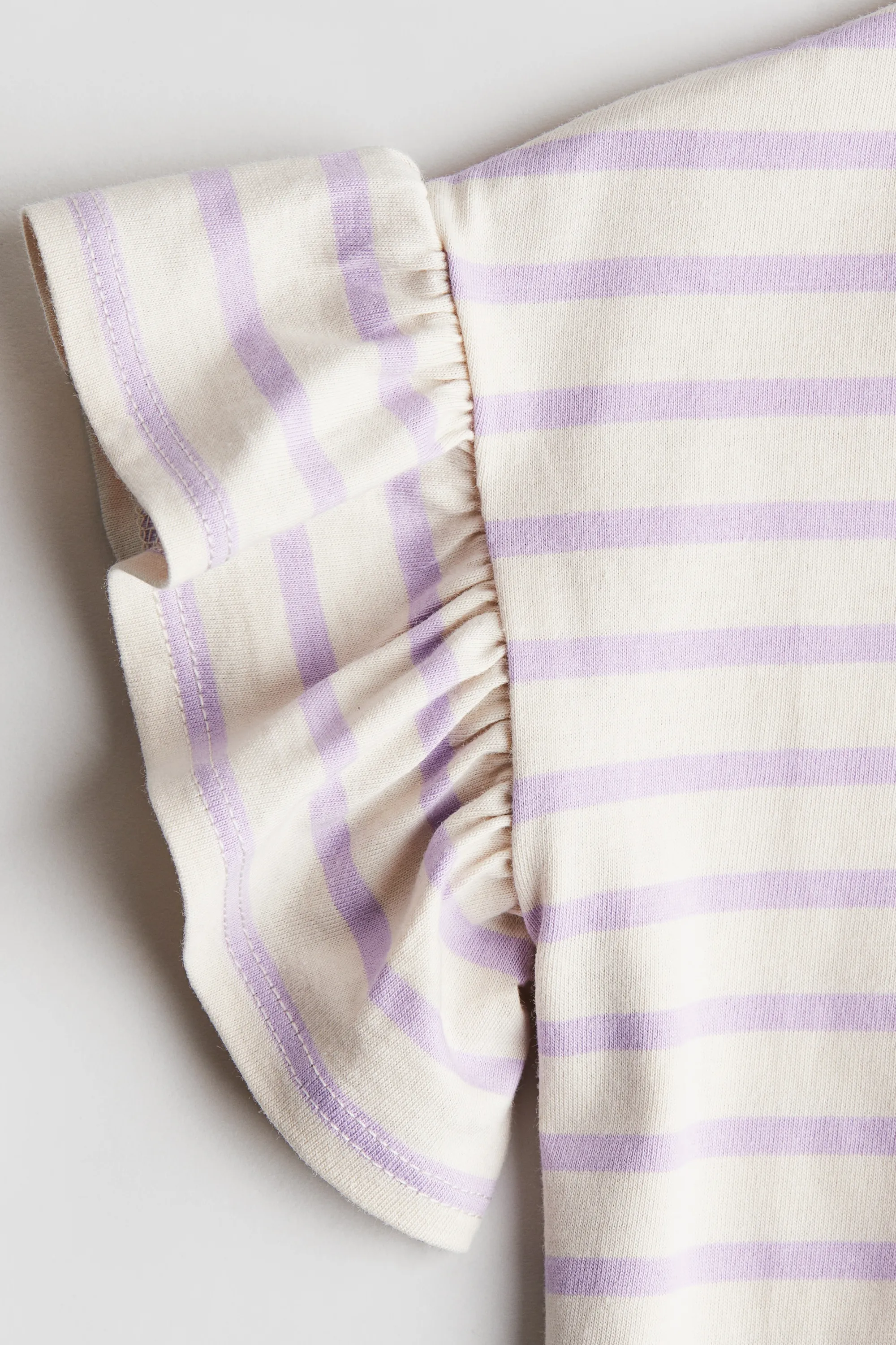 Top en coton - Light beige/Striped