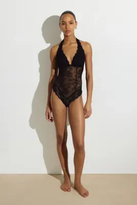 Body string dos nu en dentelle - Noir — photo 1