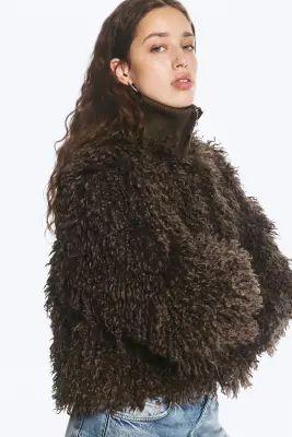 Veste en fausse fourrure - Taupe foncé — photo 3